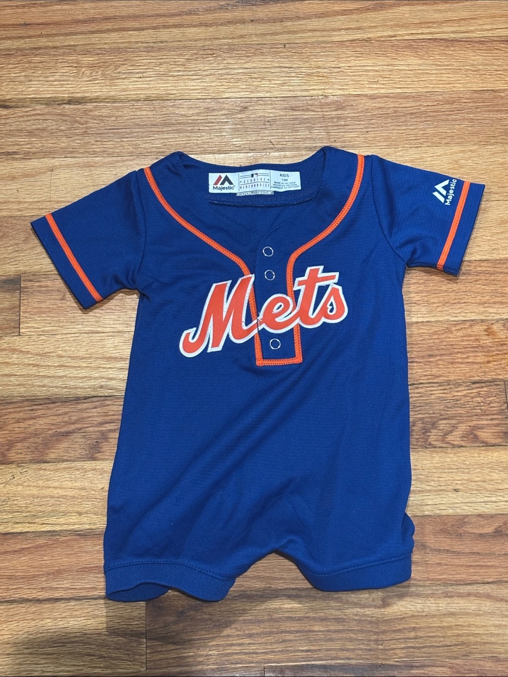 Majestic Blue and Orange Mets Infant One-Piece 12 months